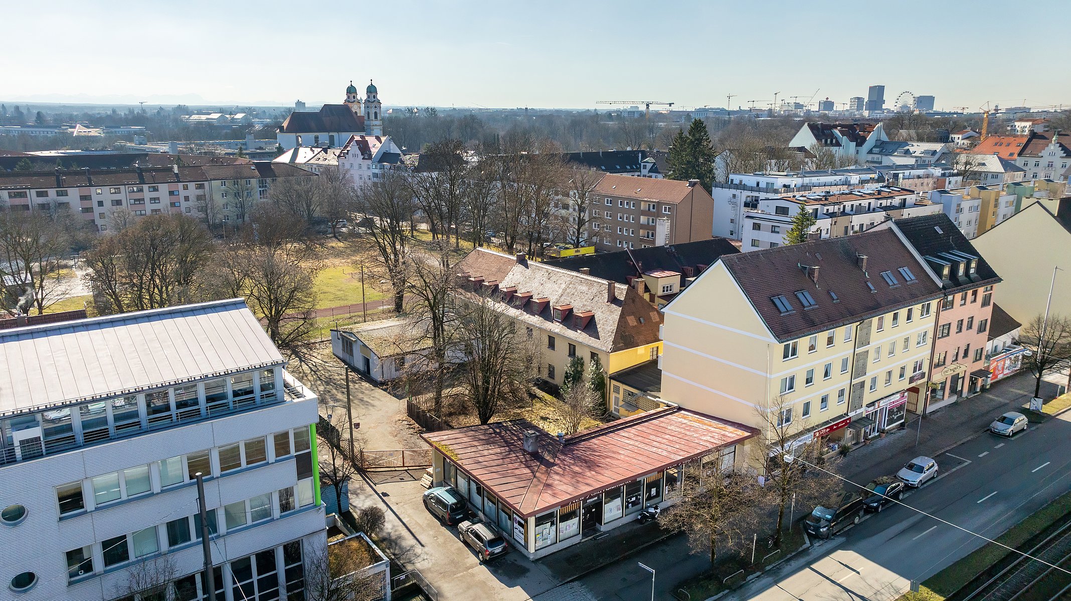 Luftaufnahme des Bauplatzes im Ziegelstadelweg