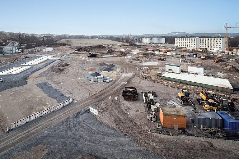 Baufeld im Neubauprojekt joseph Luftbild